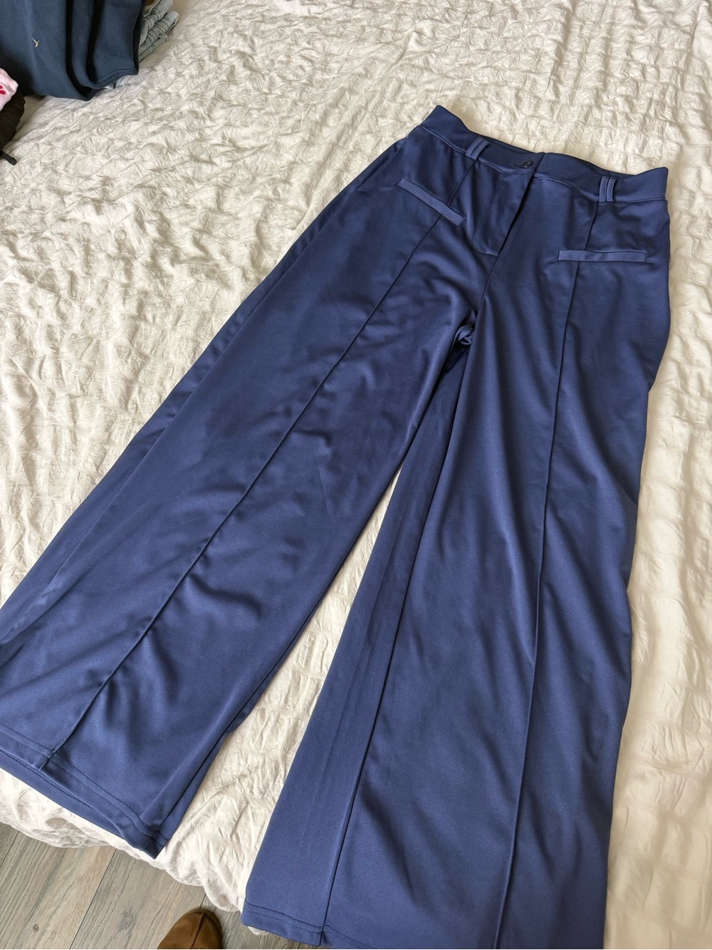 Wide Leg Navy Women's Trousers